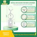 4 x A-Z Stainless Steel Letter Keychain - Alphabet Initial Key Ring for Men Women, Purse or Car Charm