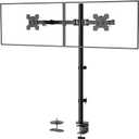 WALI Extra Tall Dual LCD Monitor Fully Adjustable Desk Mount Fits 2 Screens up to 27 inch, 22 lbs. Weight Capacity per Arm (M002XL), Black