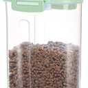 PISSION Pet Food Storage Container with Graduated Cup and Seal Buckles Food Dispenser for Dogs Cats (Green)