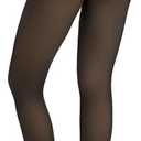 JS LifeStyle Fleece Lined Tights Leggings Women Thermal Warm Winter Thick Sheer Black Skin Tone Single-Line Translucent XL