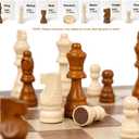 Magnetic Chess Game Board Set: Chess Sets for Adults 15.4'' Storage Box with Pieces Slots - Handcrafted Portable Travel Chess Game for Family Strategy - Gift for Husband Happyramid (Walnut - Coordinate Markings)