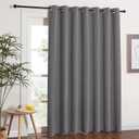 NICETOWN Grey Blackout Patio Sliding Door Curtains 84 inch Length, Grommet Room Divider Thermal Insulated Curtain Drapes for French Door/Living Room (Gray, W100 x L84, 1 Panel)