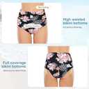 American Trends High Waisted Bikini Bottoms Ruched Tummy Control Swim Bottom Bathing Suits for Women, Medium