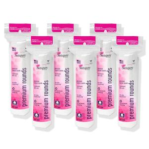 Swisspers Premium Cotton Rounds  100 Count (Pack of 6) - 100% Pure Cotton - Soft, Absorbent, Hypoallergenic Pads for Makeup Removal, Skincare, Baby Care and Facial Cleansing - Lint Free