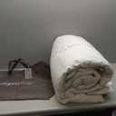 Royoliving Premium Feathers Down Duvet Insert Comforter King Size All Season Medium Warmth White 100% Cotton Cover with Corner Tabs (106x90, 60 oz)