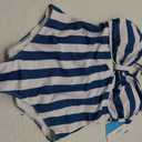 IFFEI Family Matching Swimsuits One Piece Bathing Suits Hollow Out Monokini Mommy and Me Swimwear Beachwear (Small, Blue-striped)