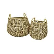 Baskets, Set of 2 for Home, Office, Dorm Room, Living Room, Bedroom, Bathroom, Nursery Storage and Organization (11x11/8x8 inch)