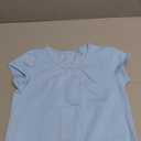 ZUEMET 1 Pack Toddler Girls Short Sleeve Shirts Pleated Neck Cotton T-Shirts Baby Girl Summer Tee Tops Size 4T