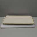 famiware Serving Platter, Rectangular 15.67/14.1/12.6inch Serving Dishes for Entertaining, Microwave Dishwasher Safe, Stoneware Serving Trays for Party, Turkey, Cheese, Ocean Series, Vanilla White