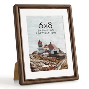 Dreamland 16x24 Solid Walnut Wood Picture Frame, 16 x 24 Wood Poster Frames with Mat for 12 x 18, Rustic Wooden 16 by 24 Frames with Tempered Glass
