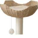 SHENGOCASE 18" Large Cat Tower Tree Add ons Accessories Replacement Part Basket Bed, Handwoven Wicker Rattan Nest Bowl with Soft Cushion