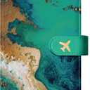 Passport Holder for Travel Essentials, RFID Blocking Leather Cover Wallet with Magnetic Closure, Aesthetic & Cute Passport Book Case for Women and Men - Coastline
