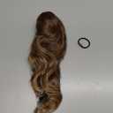 FLUFYMOOZ Ponytail Extension, 18 Inch Claw Clip Ponytail Extension, Wavy Curly Claw Clip in Ponytail Hair Extensions, Natural Ponytail Synthetic Hairpiece for Women (Chocolate Brown to Light Brown)