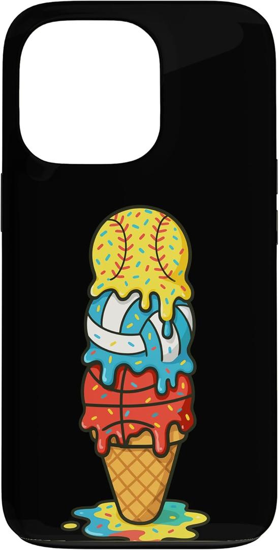 Softball Volleyball Basketball Ice Cream Summer Game Day Case for iPhone 13 Pro