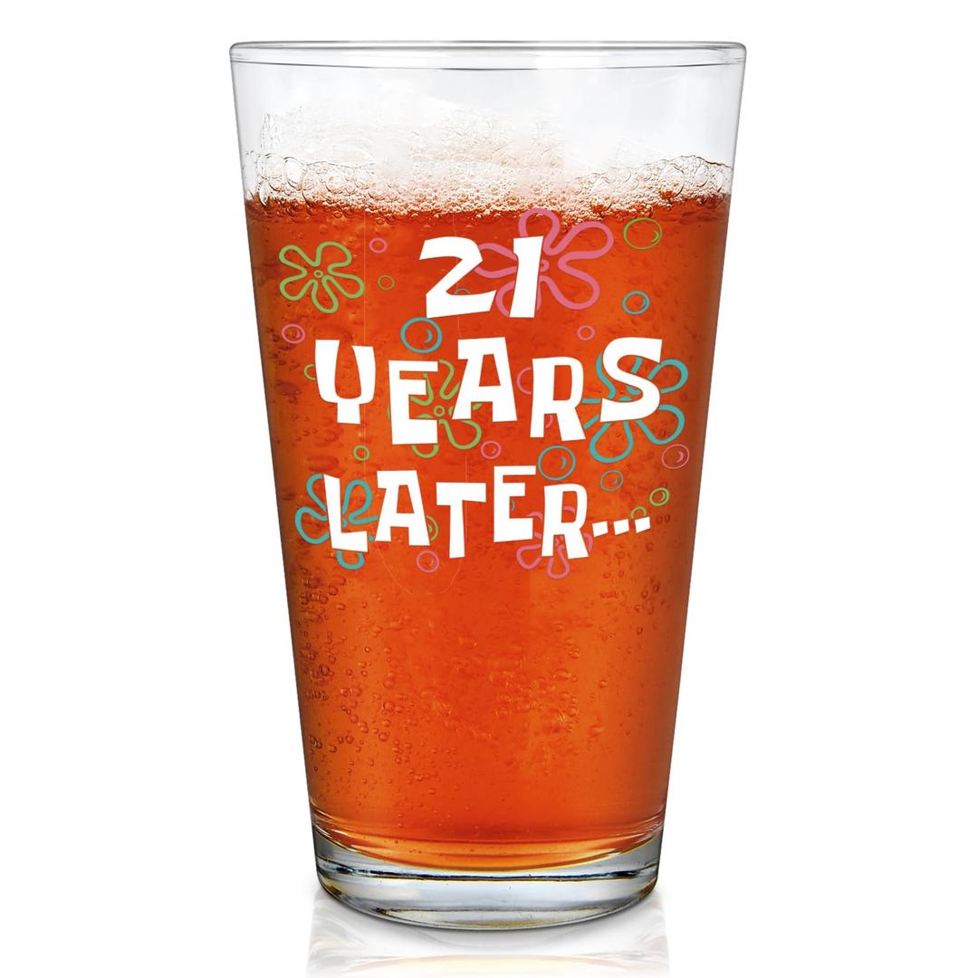 Futtumy 21st Birthday Gifts for Men,17 OZ 21 Years Later Beer Glass, 21 Year Old Birthday Gifts for Men Him Male Brother Friends Boyfriend Son Godson Grandson, Gift for Christmas Turning 21 Bday Party