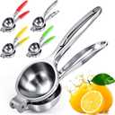 Lemon Squeezer Large, Lemon Squeezer Juicer Stainless Steel, Heavy Duty Manual Citrus Juicer Hand Press, Kitchen Tools Lime Squeezer Bar Tool, Easy to Clean Metal Lemon Hand Press