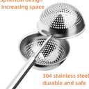 3 x Two stainless steel tea filters with long handles, used as advanced tea filters for loose leaf tea, outdoor portable rotating tea leakage tea ball tea separation ball tea brewing device