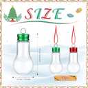 Sliner 48 Pcs Clear Christmas Fillable Light Bulb Ornaments Plastic Hanging Lightbulb Ornament Booze Balls with Ribbons for Candy DIY Crafts Xmas Christmas Tree Birthday Wedding Decoration