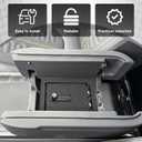 BestEvMod Center Console Organizer Safe Vault LockBox Compatible with Rivian R1T R1S 2022-2025 2026 Pickup Safe Vault Console Storage Interior Organizer with 4 Digit Combo Lock Security Anti-Theft