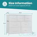 OLIXIS 7 Drawer Dresser for Bedroom, Wide Fabric Storage Tower with Wooden Top and Metal Frame, Closet Chest Organizer Furniture, TV Stand for Living Room Hallway, White