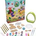 2 Pack Fun Express DIY Wooden Dinosaur Wind Chime Kit, All in One Kids Craft Kit, Birthday and Everday Gifts, Great for Creative Acitivity for Home and School, 