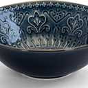 Elama Deepsea Mozaic 16 Piece Round Stoneware Dinnerware Set in Sea Blue