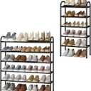 STO STO Expandable Shoe Rack, 5Tier Metal Shoe Rack for Closet, Up to 24 Pairs Adjustable Shoe Rack Storage for Front Door Entrance, Free Standing Shoe Rack Organizer for Entryway, Black
