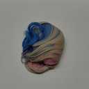 Qaccf Long Curly Blue Pink Blond Color Middle Parting Halloween Cosplay Women Wig (Mix)