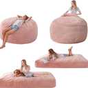 MAXYOYO Giant Bean Bag Chair Bed for Adults, Includes Two Beds, Convertible Beanbag Folds from Lazy Chair to Floor Mattress Bed, Big Sofa Bed, High-Density Foam Filling, Machine Washable