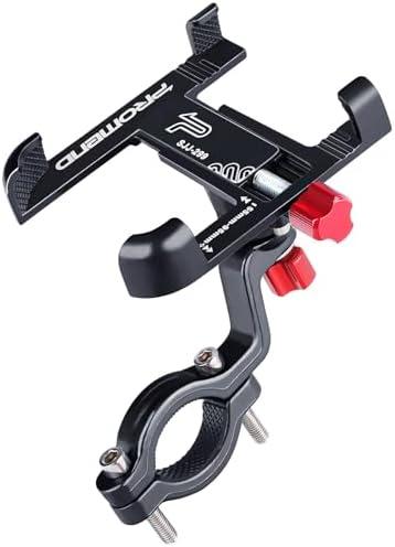 Ralos Bike Phone Mount, Aluminum Motorcycle Cellphone Holder, Mountain Bicycle Handlebar Cell Phone Clamp, Scooter Phone Clip for iPhone 16 Pro Max, 15 14 13 12 Mini, Samsung