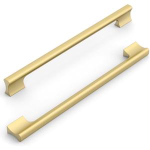 10 Pack 10 Inch(254mm) Kitchen Cabinet Handles Brushed Gold Cabinet Pulls Kitchen Cabinet Hardware Drawer Pulls for Cupboard Wardrobe