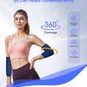Freeze Ice Sleeve for Elbow & Knee Arm Ice Pack Sleeves Wrap for Injuries Compression, Reusable Gel Cold Packs for Ankle, Calf - Flexible Cold Wrap for Meniscus, ACL, MCL, Pain Relief (Black, L)