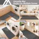 COSY HOMEER 48x20 Inch/30X20 Inch Kitchen Rug Mats Made of 100% Polypropylene 2 Pieces Soft Kitchen Mat Specialized in Anti Slippery and Machine Washable (Grey)
