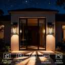 3 Lights Outdoor LED Wall Light Fixtures for Porch,5CCT Brass Black Outdoor Wall Sconce Lights,LED Integrated Bulbs Hanging Lantern Lights,Exterior Lighting Fixtures for Patio,Garage