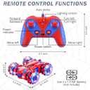 Punieayi Spider Remote Control Car, 2.4Ghz RC Cars with Headlight Double Sided Off-Road 360 Rotating Rechargeable 4WD RC Stunt Car Indoor Outdoor Spider Toys for Boys 4-6 5-7 8-13