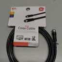GE RG6 Coax Cable, 6ft, F-Type Connectors, Screw-On Installation, No Tools Required, Black 33626