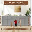 Reinforced 48" Extra Tall X 100" Extra Large Baby Gates for Wide Openings Long Dog Gate for Doorway Mesh Gates for Pets Retractable Dog Gate Indoor/Outdoor Tall Baby Gate for Cats, Gray