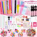 Axirata 1500+PCS Fashion Designer Kit for Girls with Fashion Sketchbook & 5 Mannequins, Creativity DIY Arts & Crafts Kit for Kids Sewing Kit for Teen Girls Birthday Gift Age 6 7 8 9 10 11 12+