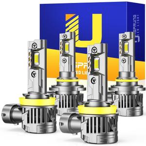 FAHREN  H11 9005 LED Bulbs Combo,   Super Brighter, 1:1 Size Easy Installation 9005 H11 Driving Light Bulbs, Plug-N-Play Canbus Ready, Pack of 4