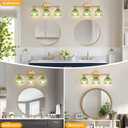 Bathroom Light Fixtures,3 Light Bathroom Vanity Light Over Mirror,Gold Wall Vanity Lights with Green Glass Shade for Bedroom Living Room Farmhouse (11-wall lamp)