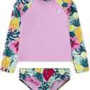 Hurley Girls Two-piece Rashguard Set (Big Kid) (7, Pink/Fruits)