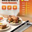 Food Warming Mat with Heat-Resistant Pad, 26X15 Inch, 6-Level Temp 6-Hour Timer, Child Lock Safety,Food Warmer Chafing Dishes for Buffet.