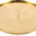 Round Gold Stainless Steel Jewelry & Makeup Tray, 12 Inch, Modern Decorative Serving Tray for Vanity, Coffee Table, Outdoor Patio, Living Room, Perfume