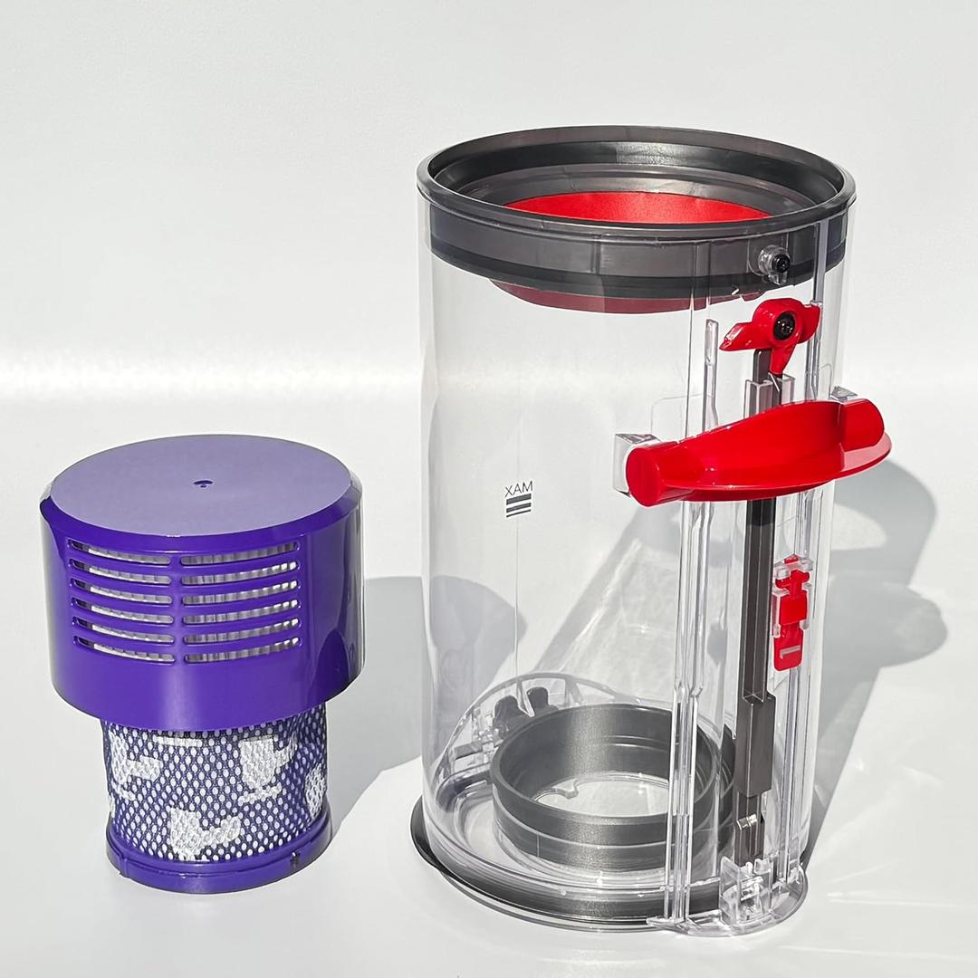 7.79in Large Dust Bin Replacement for Dyson V10 SV12 Models,Canister Bin for Part No.969509-01 and Filter No.969082-01 for Absolute/Absolute Pro/Animal/Animal Extra/Total Clean