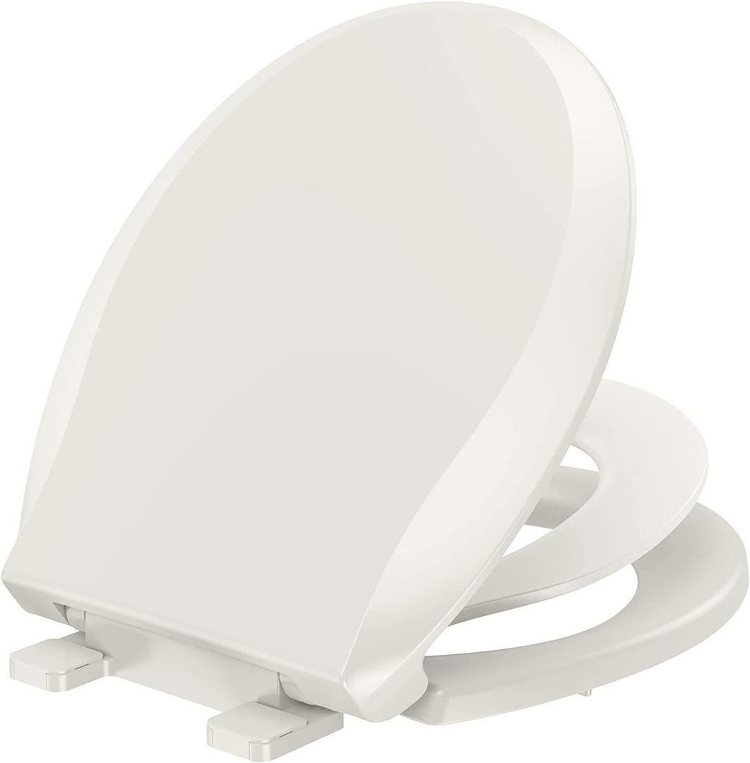 YASFEL Toilet Seat with Toddler Toilet Seat Built in, Plastic, Elongated Slow Close with Magnets For Potty Training For Kids & Adults (White, 18.5”)
