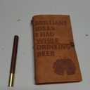 InnoBeta Beer gifts Leather Journal Notebook with Pen, for Beer Lovers, Men, Women on Birthday, Refillable Sketchbook, Travel Diary, Lined Planner, 7x5 Inches, Brown