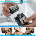 Electric Foil Shavers for Men: Compact Electric Razor with 4 Floating Blades, Travel Portable Foil Shaver for Men, USB-C Rechargeable, Waterproof Wet Dry Cordless Face Shaver for Travel & Home, Black