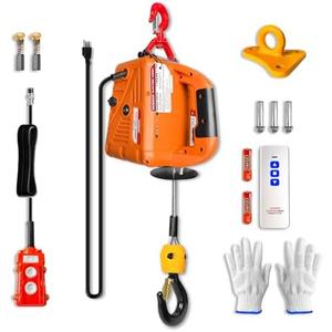 YATOINTO 3 in 1 Electric Hoist Winch, 1100lbs Portable Electric Power Winch with Wire and Wireless Remote Control, 120V Electric Hoist Crane, Overload Protection 25ft Lifting Height for Towing