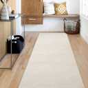 Runner Rug 2x6 Boho Geometric Area Rugs: Small Washable Kitchen Entryway Rug, Soft Non Slip Moroccan Long Hallway Rugs for Bedroom Bathroom Laundry Entryway Staircase Foyer(Modern Beige,2'x6')