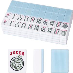American Mahjong Tiles Set,Mahjong Game Set with 166pcs 1.2 Light Blue Tiles (Tiles Only Set)